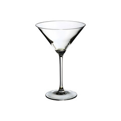 Martini glass with stem clear glass cocktail  kitchenware  table setting cafe home restaurant bar object isolated png illustration