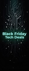 Obraz premium Exciting tech deals for Black Friday with a futuristic circuit design background