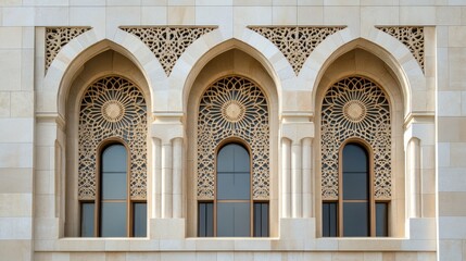 Obraz premium Intricate Arches and Windows of a Mosque