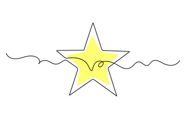 Obraz premium hand draw doodle stars illustration in continuous line arts style vector, Star in continuous line drawing style. Line art star icon. Vector illustration, Star icon line continuous drawing vector