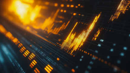 charts and graphs with statistics to analyze business potential and forecast future development of companies growth.