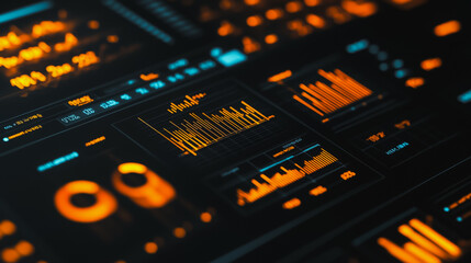 Obraz premium charts and graphs with statistics to analyze business potential and forecast future development of companies growth.