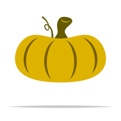 Green squash flat color vector isolated illustration