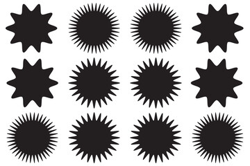 Star burst sticker vector set. Stars collection. Star icons. Starburst flower sale badge. Star blank label, stickers emblem.