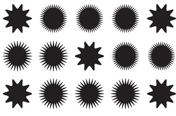Star burst sticker vector set. Stars collection. Star icons. Starburst flower sale badge. Star blank label, stickers emblem.