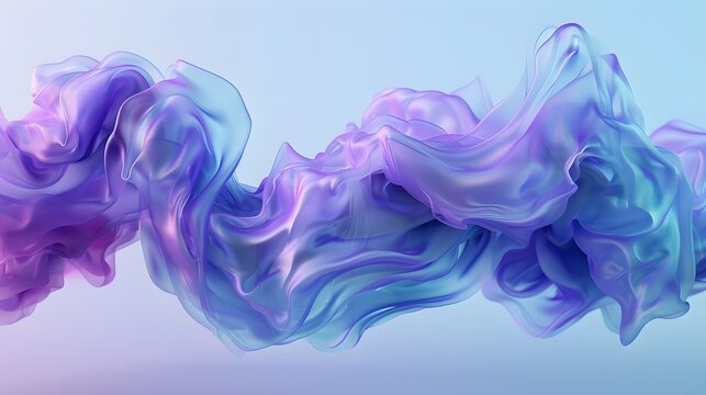 Blue and purple gradient color floating liquid blob. 3d rendering picture. 