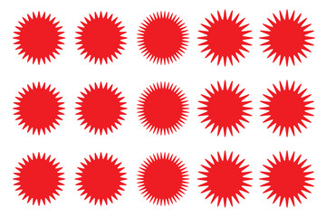 Star burst sticker vector set. Stars collection. Star icons. Starburst flower sale badge. Star blank label, stickers emblem. Shine symbol illustration. Sun ray frames, quality signs