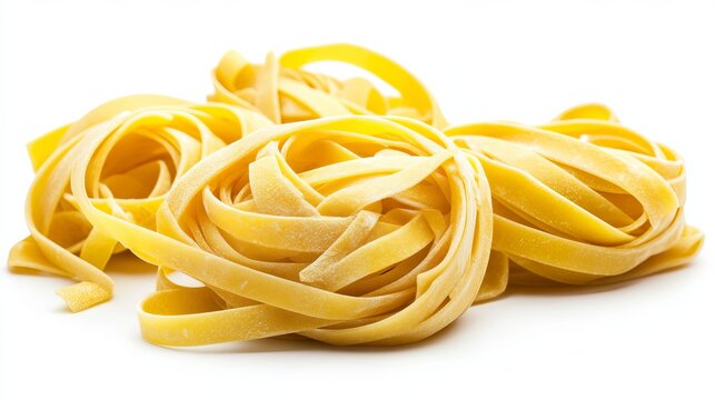 Raw pasta isolated on a white background.
