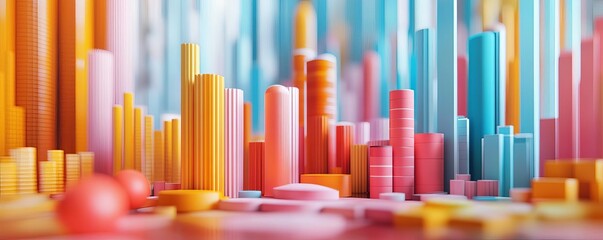 Obraz premium 1 Data analysis process, abstract charts and graphs, 3D illustration