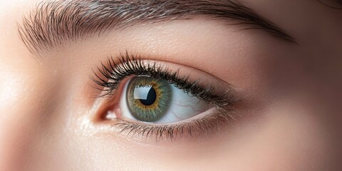 Obraz premium close up single woman's eye, front on angle