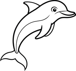 Obraz premium Kids Coloring Book Delphine Illustration Outline Art Page 