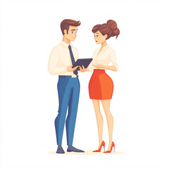Engaging Business Meeting: Collaboration Between Colleagues in Modern Office Settings