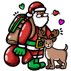 santa claus and reindeer