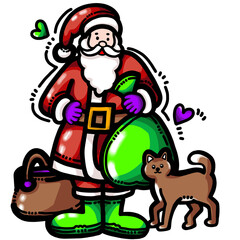 santa claus with gifts