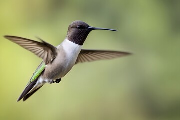 Black-chinned hummingbird blurry nature background, Ai Generated