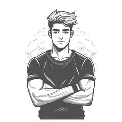 Stylish Youthful Male Figure Illustration