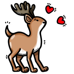 deer with a christmas tree