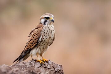 Banded kestrel bird blurry nature background, Ai Generated