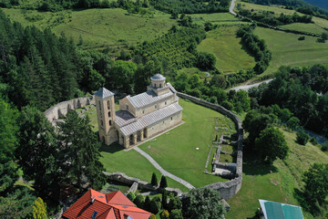 Old medieval Serbian Christian Orthodox monastery Sopocani