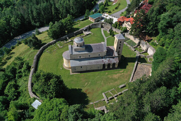 Old medieval Serbian Christian Orthodox monastery Sopocani