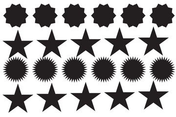 Sale sticker, price tag, starburst icon set eps 10 