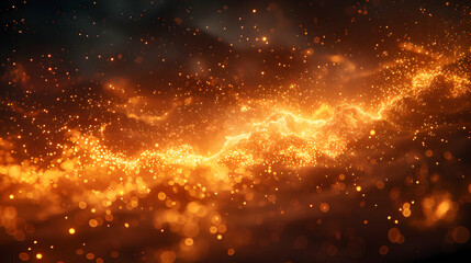 Obraz premium Abstract Background with Orange and Yellow Glittering Lights