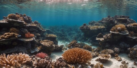 Fototapeta premium A stunning aerial view of a coral reef in the Maldives.