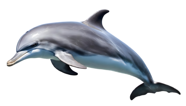Dolphin Png Mammal on a isolated on white background. Generative AI.