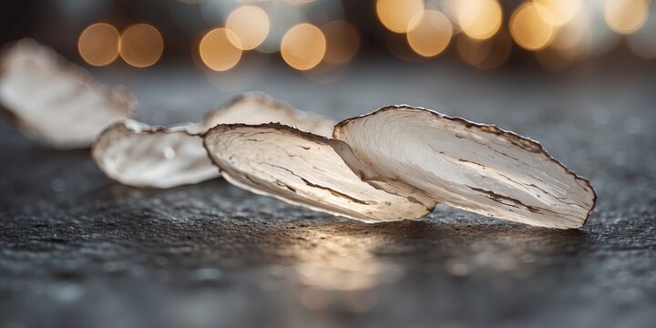 two strips of white torn panper ans an banckground.