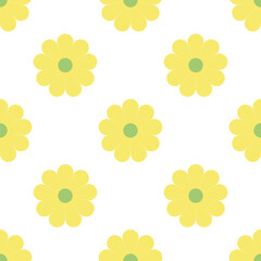seamless background with yellow flowers