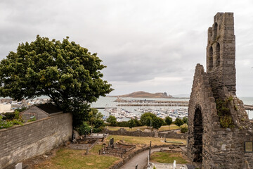 reland&rsquo;s Eye Island framed by Howth Abbey in the foreground