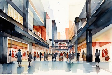 black friday a watercolor piece featuring a stylized illustratio