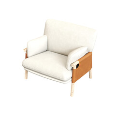 armchair isolate on a transparent background, comfortable furniture for home interior, 3D illustration, cg render
