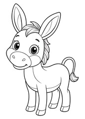 Obraz premium Colorful Donkey Pictures for Kids - Free Printable Coloring Pages. Donkey. Free. Printable. Kids. Pictures