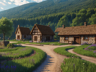 ヨーロッパの田舎の木こり小屋