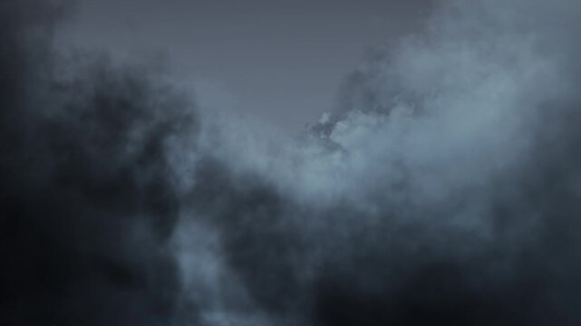 Flying Passing Clouds Thunder and Lightning in Loop. Passing soft clouds in a seamless loop background.
