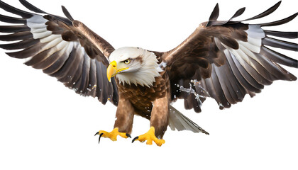 Fototapeta premium eagle Splash on a white isolated background. Generative AI.