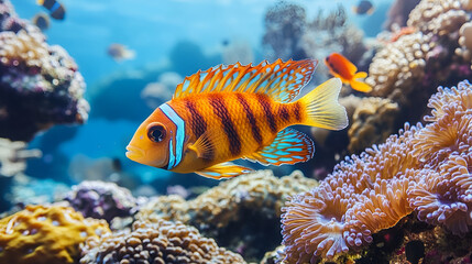 Vibrant Tropical Fish Swimming in Coral Reef - Stunning Underwater Photography