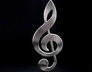 sol g clef treble solfège music note musical symbol sign key metal metallic silver steel  icon 