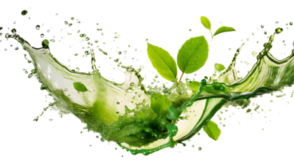 eco concept Splashes on a white isolated background. Generative AI.