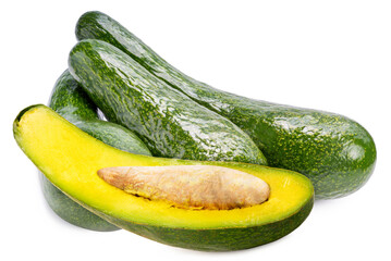 Fresh Avocados on white background, Fresh Long Neck Avocados isolate on white background with clipping path.