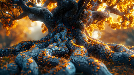 Ancient Tree Roots Illustration