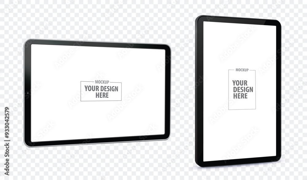 Canvas Prints tablet computer vector mockup illustration with horizontal and vertical perspective view. tablet pc 