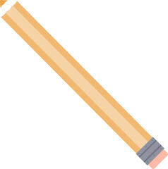 A classic wooden pencil with a pink eraser, symbolizing writing, drawing, and education.