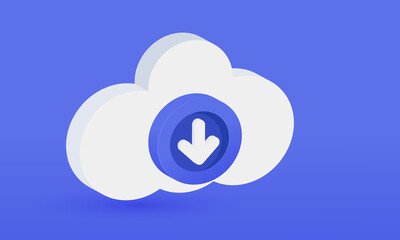 3d icon vector download multimedia file document cloud concept new idea design