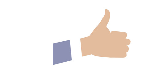 Illustration of a hand giving a thumbs up, symbolizing approval, success, or like.