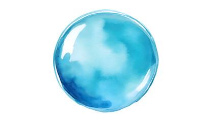 Element Float Round Blue Bubble on a isolated on white background. Generative AI.