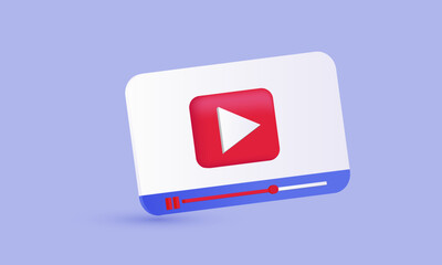 3d icon vector video player icon social media live streaming concept new idea design