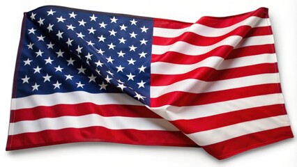 Fototapeta premium An American flag, waving with red and white stripes and a field of blue stars.