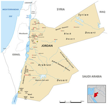 Kingdom of Jordan vector map